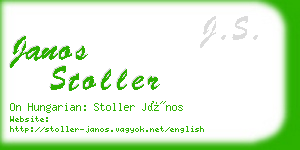 janos stoller business card